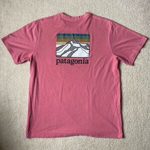 Patagonia Red Pocket Tee with Graphic, Men’s size L